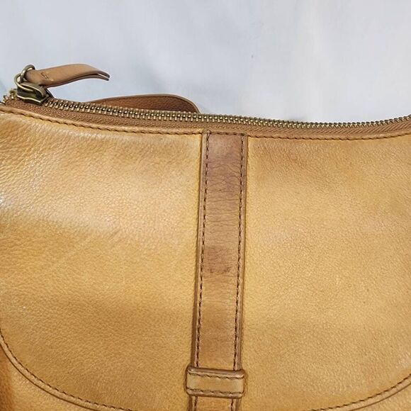 Lucky Brand Small Crossbody Brown Leather Handbag Aged Distressed - Picture 6 of 10